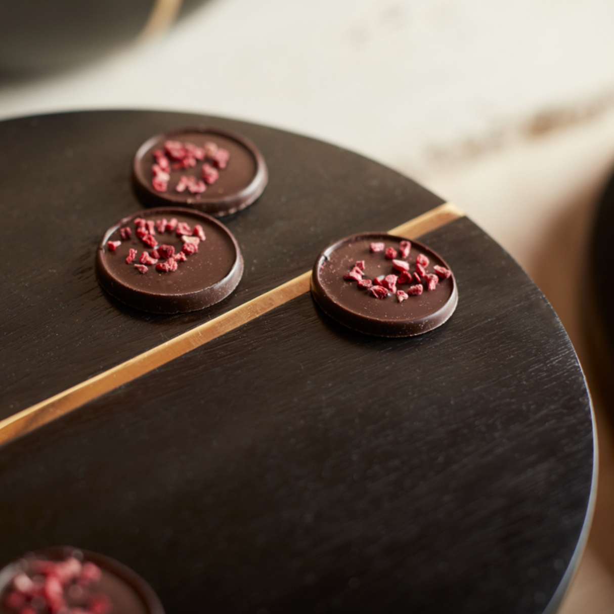 Mango Wood & Brass Small Serving Tray - Sumiye Co