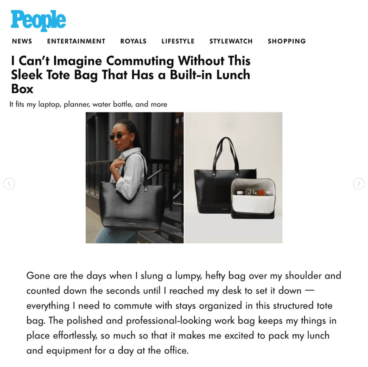 The Tote - Black Croc | Designer Lunch Bags & Totes - Sumiye Co