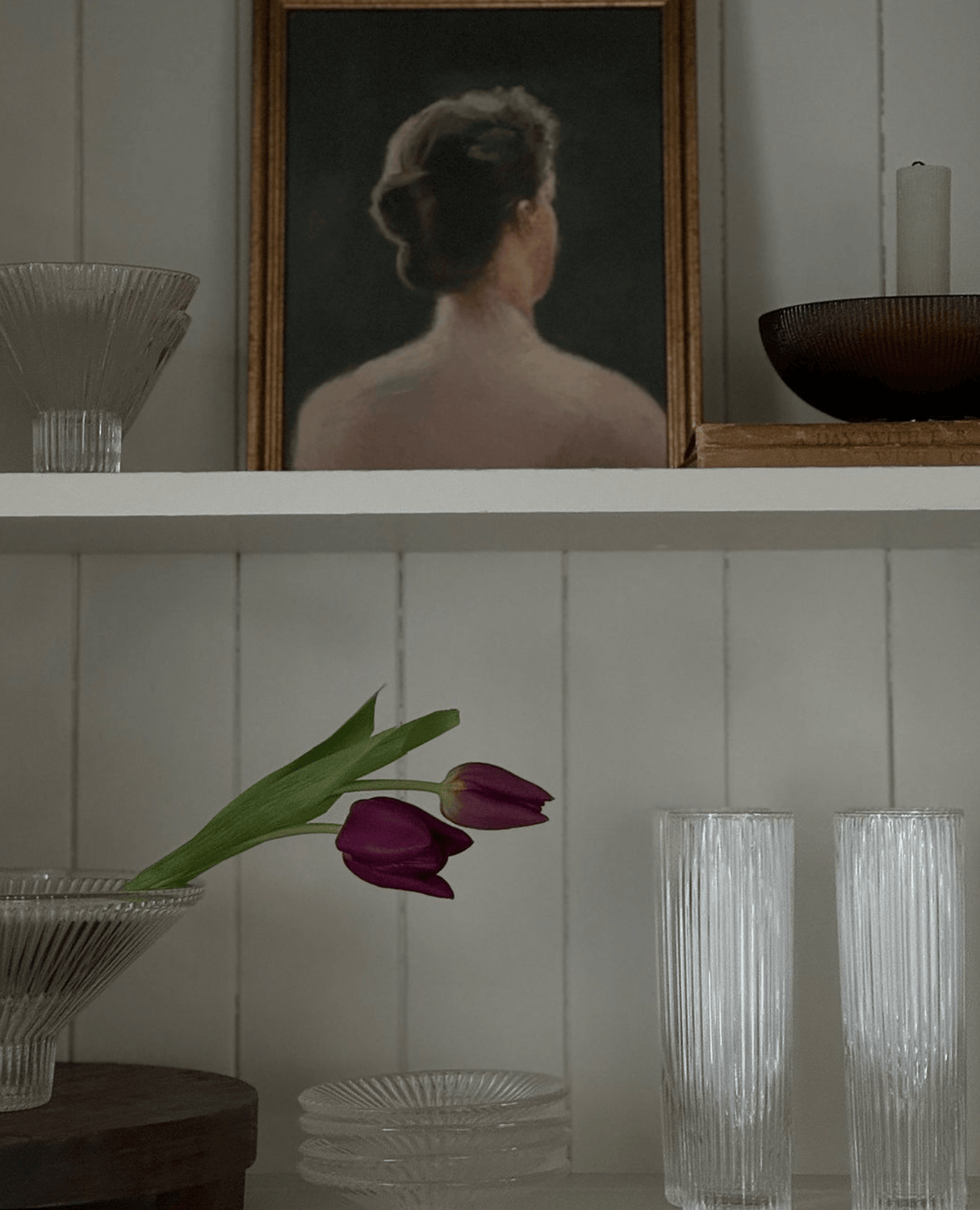 Ribbed Clear Champagne Glasses - Set of 4 - Sumiye Co