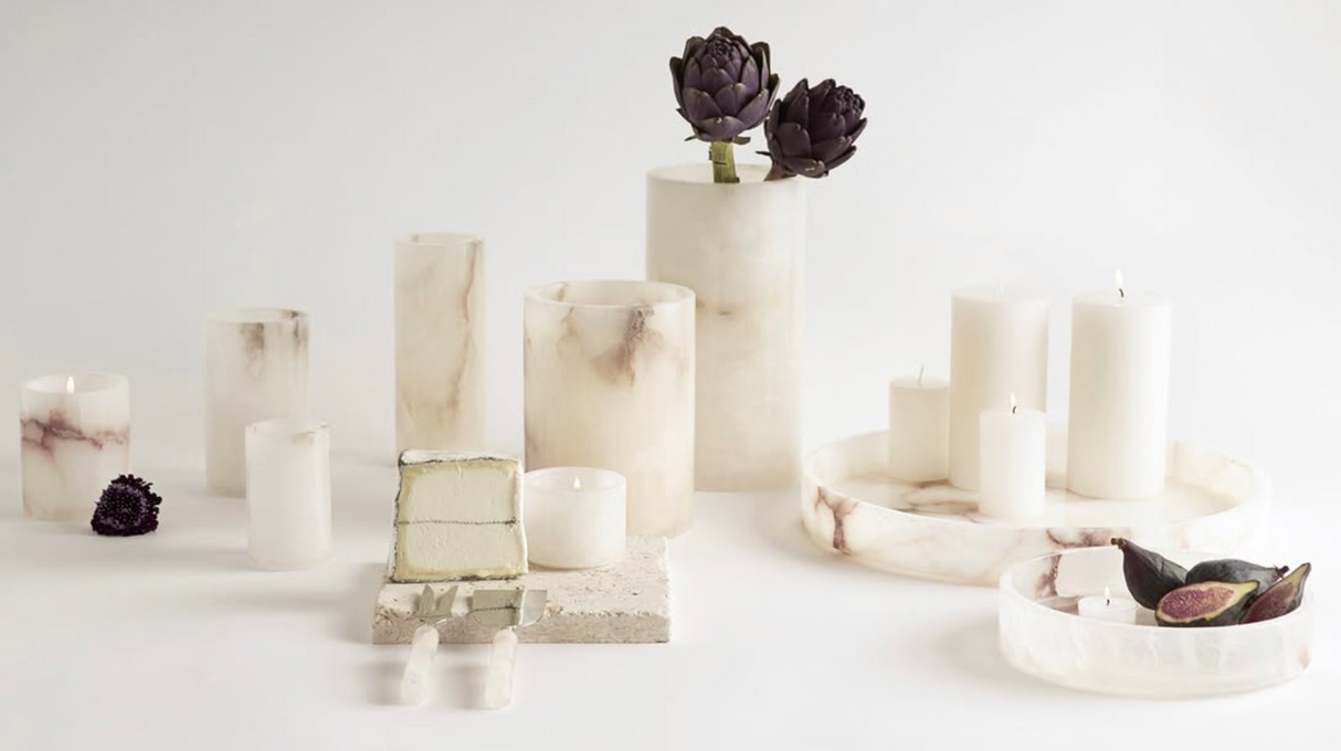 Alabaster Tall Votive - Sumiye Co