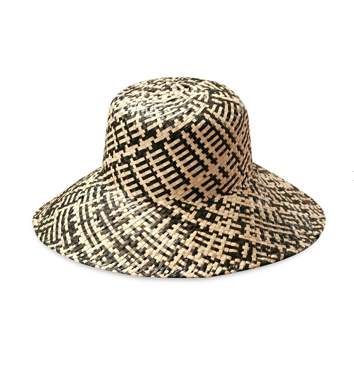 Borneo Fisherman Bucket Straw Hat - Black - Sumiye Co