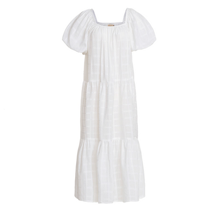 Dress Dotted Plaid Cotton - Off White - Sumiye Co