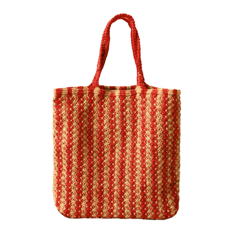Louisa Striped Straw Tote Bag - Sumiye Co