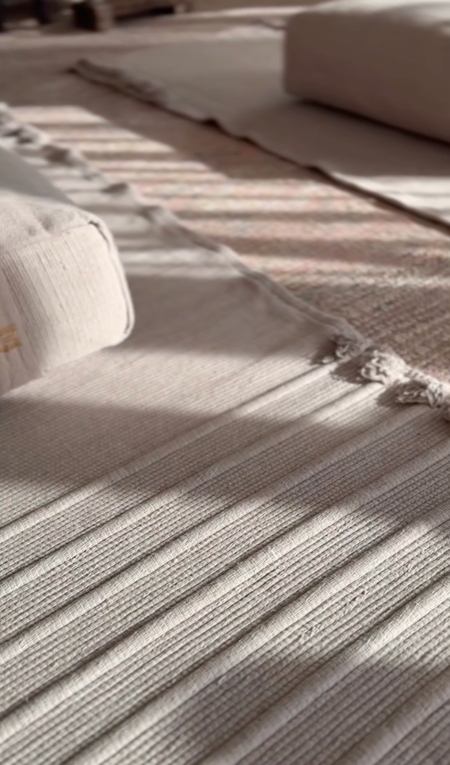 Clay Yoga Rug Mat- Naturally Dyed Organic Cotton - Sumiye Co