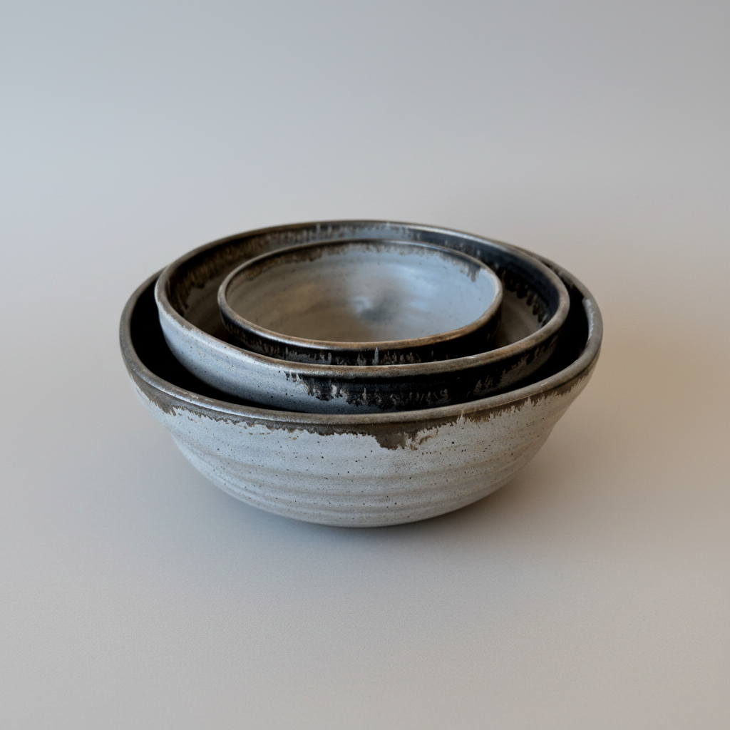 Luna Nesting Bowls | Farmhouse Style Stoneware Clay - Sumiye Co