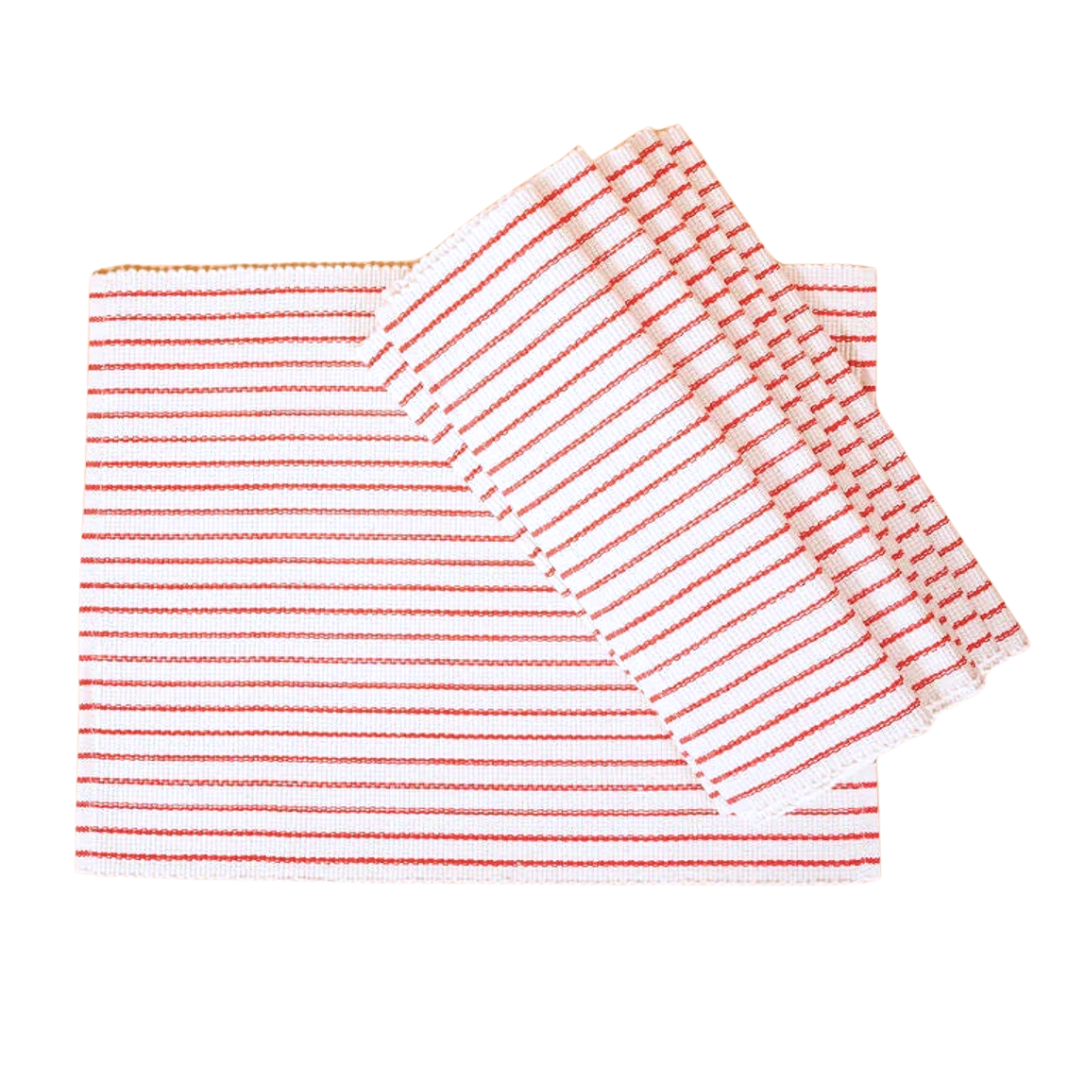 Red Rangi Placemats (Set of 4) 100% Organic Cotton | Handmade in Kenya - Sumiye Co