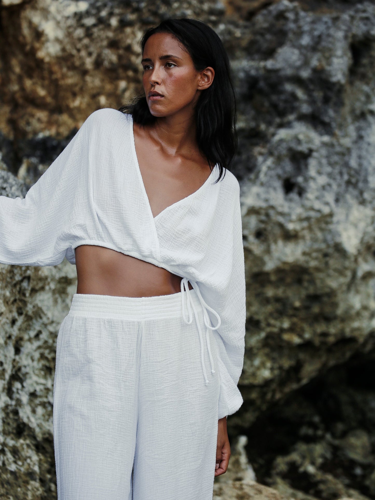Siena Top - White by The Handloom