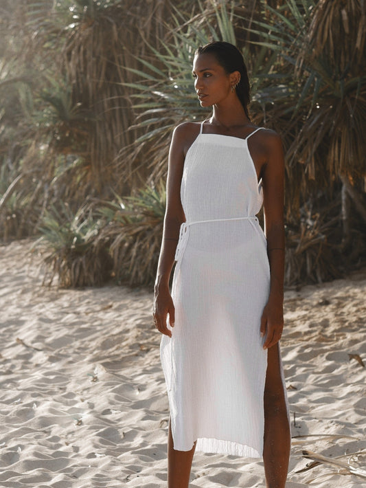 Siesta Dress - White by The Handloom
