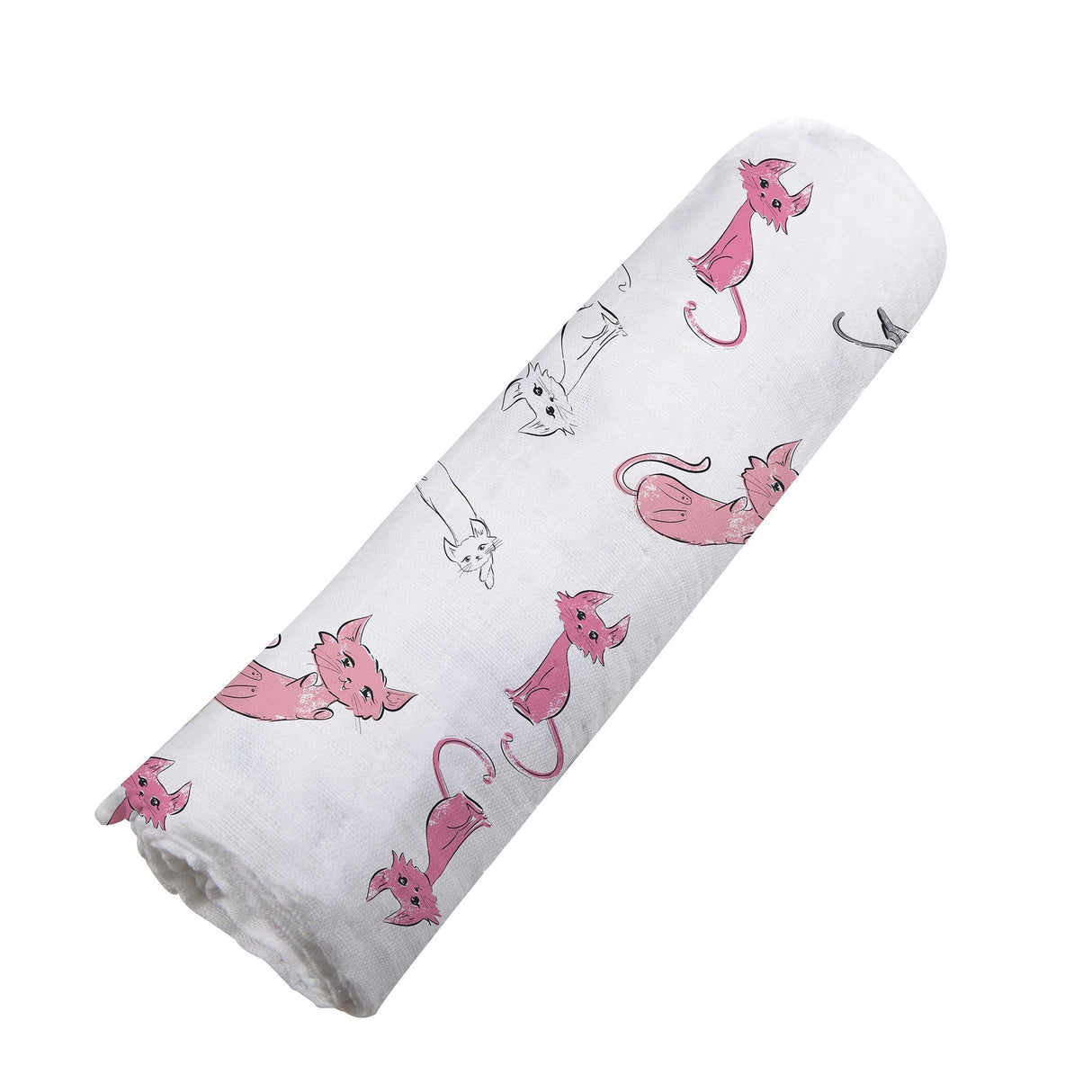 Playful Kitty Bamboo Muslin Swaddle-2