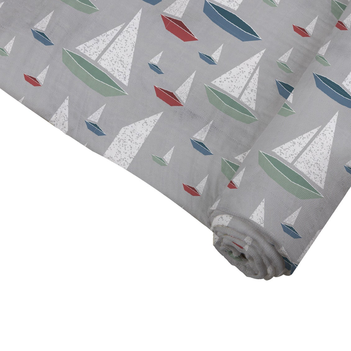 Baby Swaddle | Bamboo Muslin - Sailboats - Sumiye Co