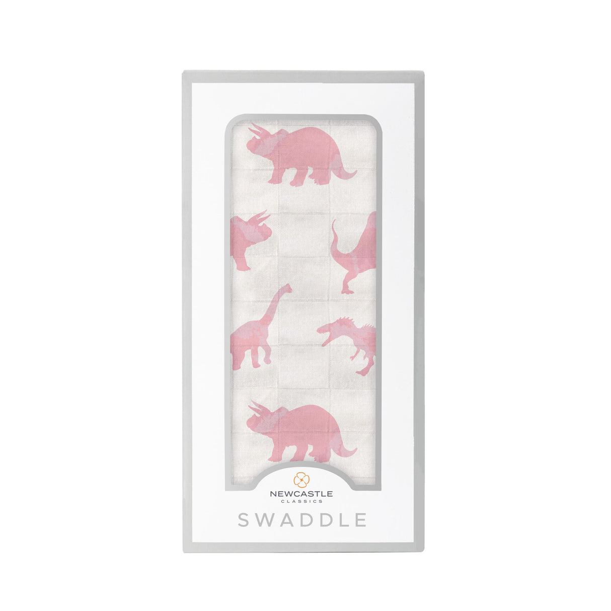 Pink Dinosaurs Bamboo Muslin Swaddle-0