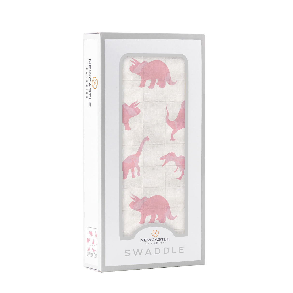 Pink Dinosaurs Bamboo Muslin Swaddle-1