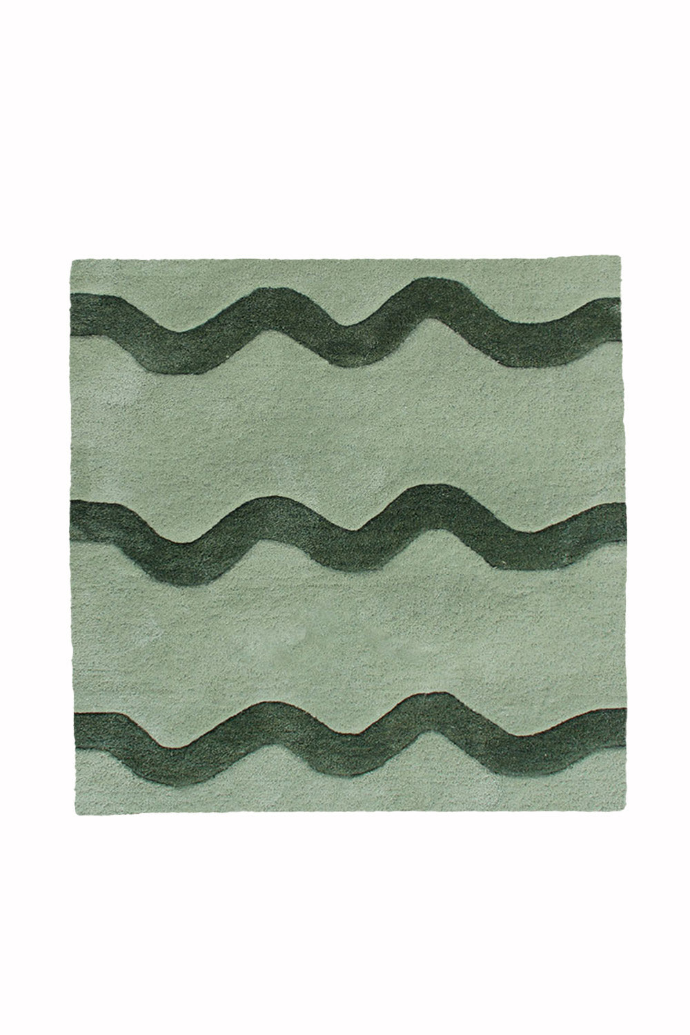 Squiggly Square Hand Tufted Wool Rug by JUBI