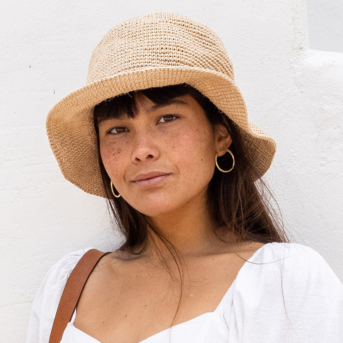 Summer Bucket Hat - Crocheted Natural by Made by Minga - Sumiye Co