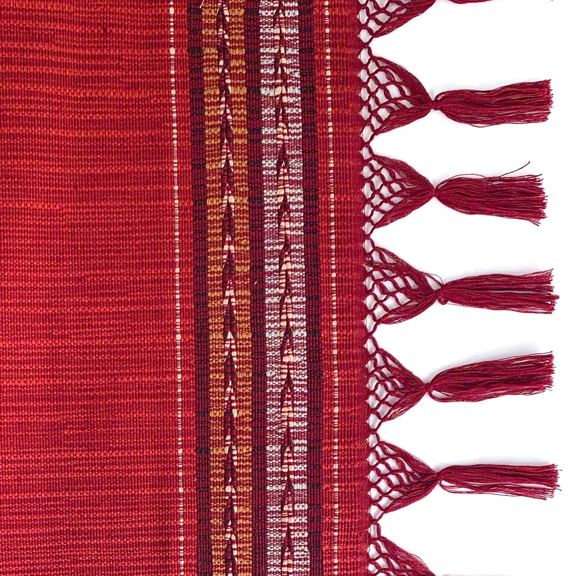 Handwoven Table Runner in Brick Arrow