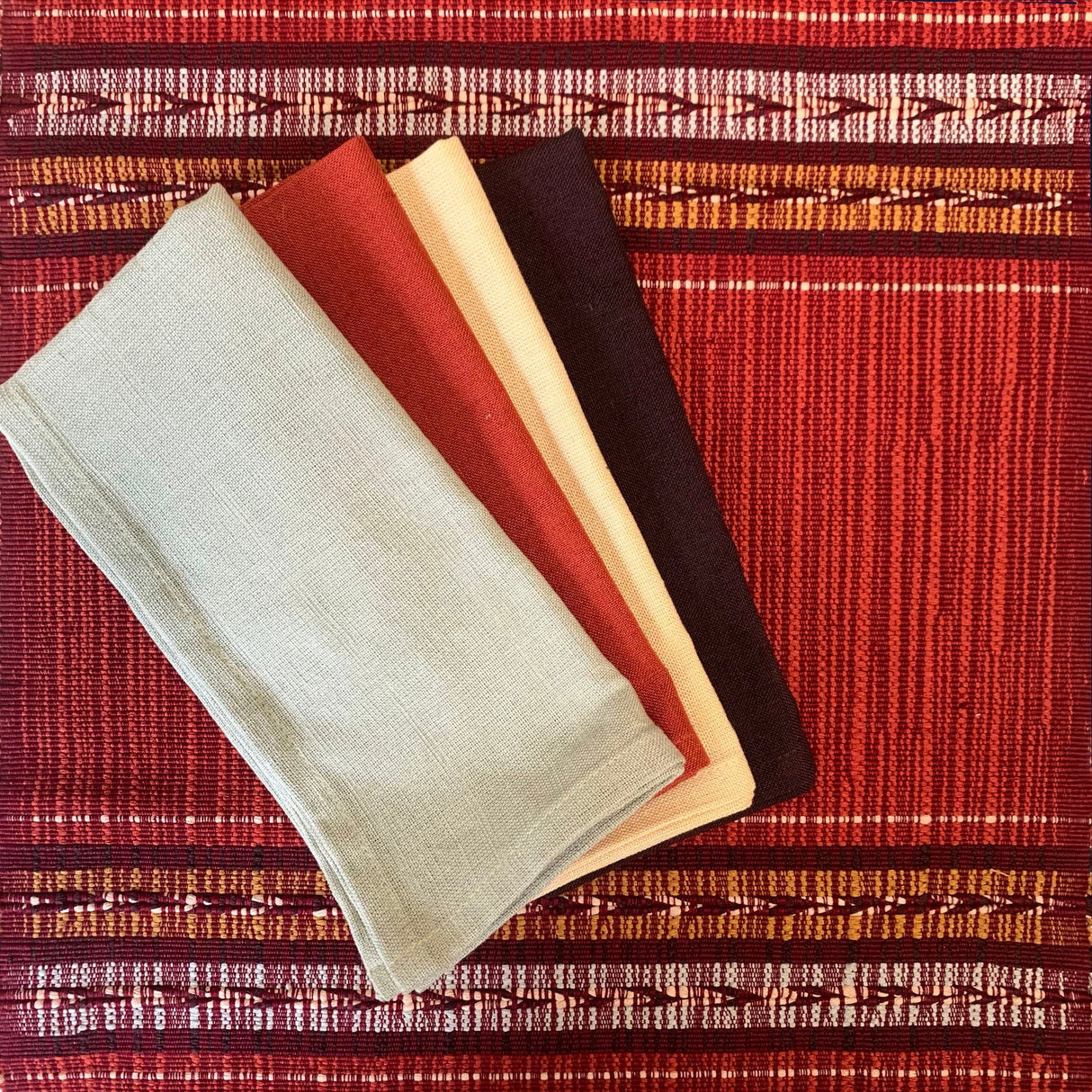 Handwoven Table Runner in Brick Arrow - Sumiye Co