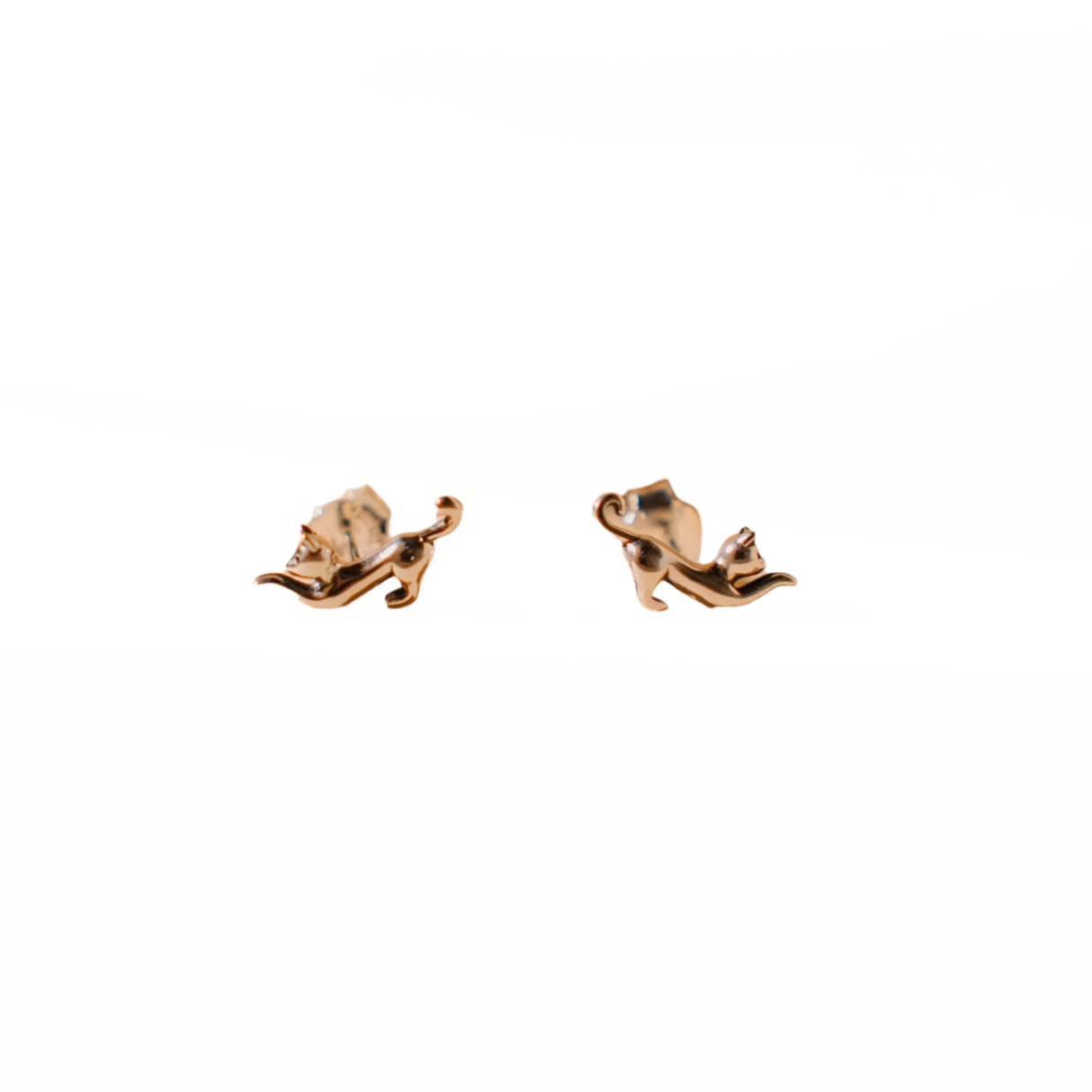 Tiny Cat Earrings: Delicate Minimalist Design by Phoebe`s - Sumiye Co