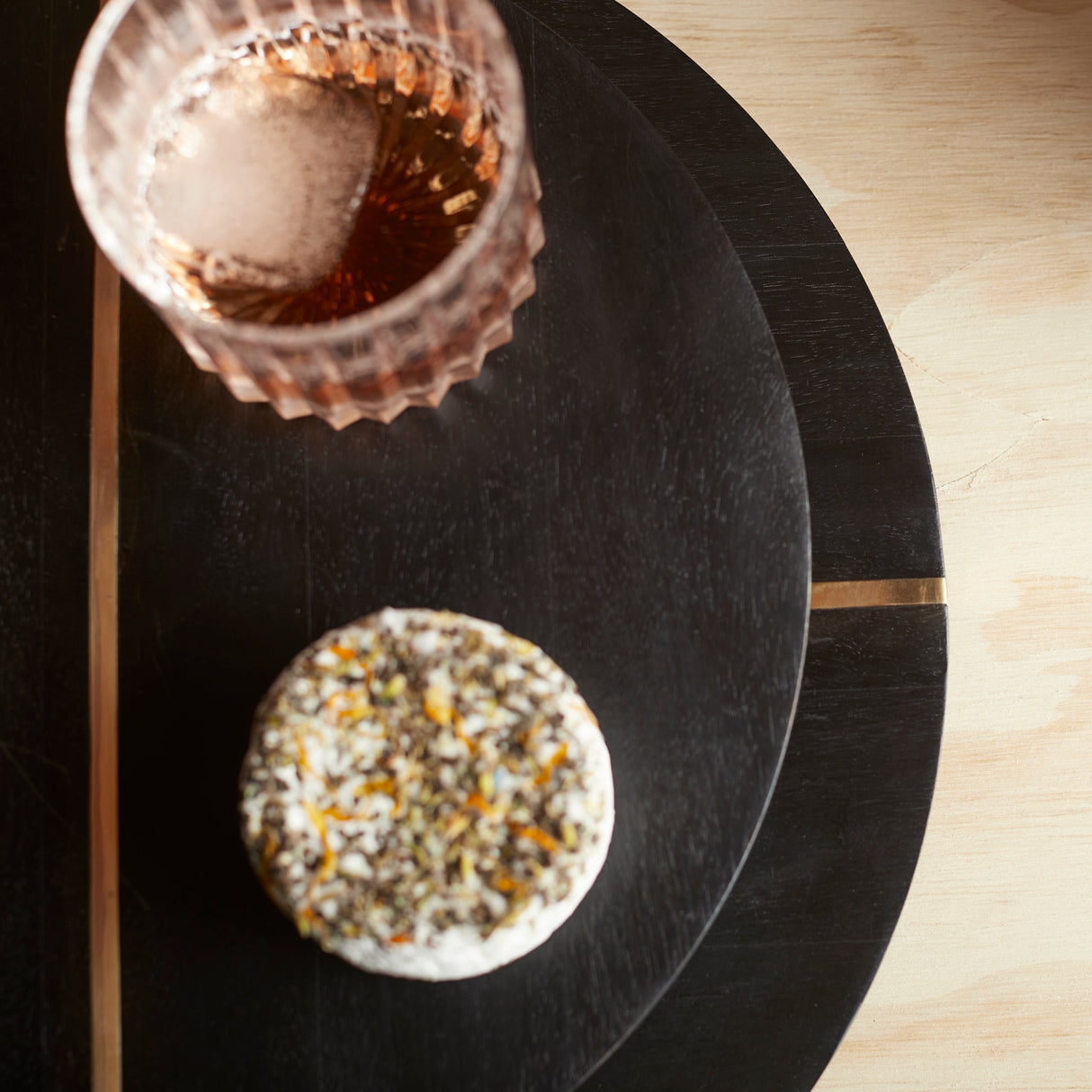 Mango Wood & Brass Large Serving Tray - Sumiye Co