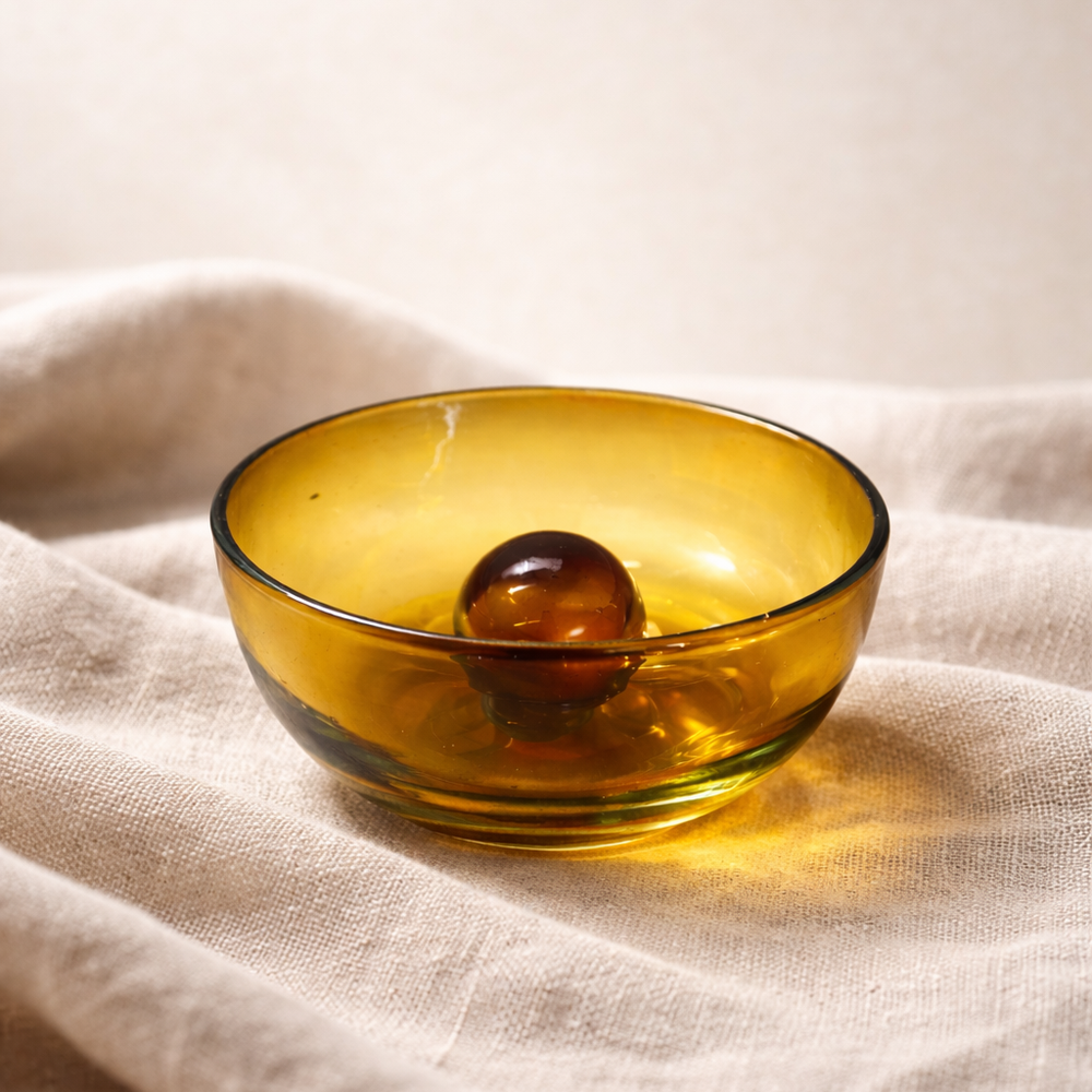 Tres Palos Amber Bowl | Artisanal Glasswork Decor