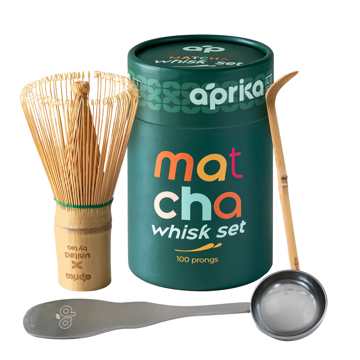 Dive into the ultimate matcha experience with the meticulously crafted Matcha Bamboo Whisk Set, featuring a premium bamboo whisk, elegant green container, scoop, and precise measuring spoon.