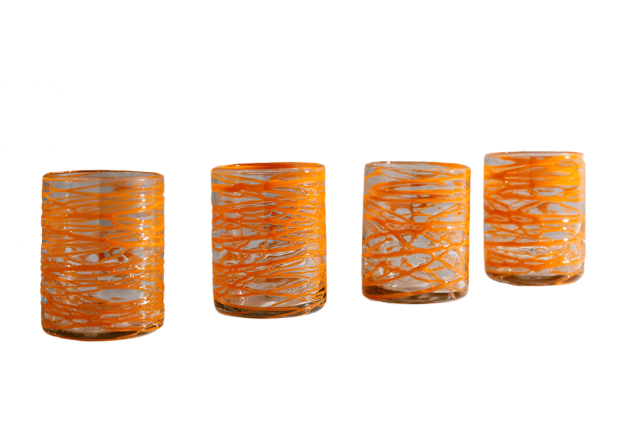 Handblown Glasses - Drinkware Set of 4 (13 oz) - Sumiye Co