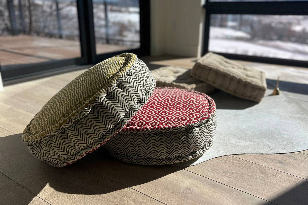 Meditation Cushion - Double Sided Round - Sumiye Co