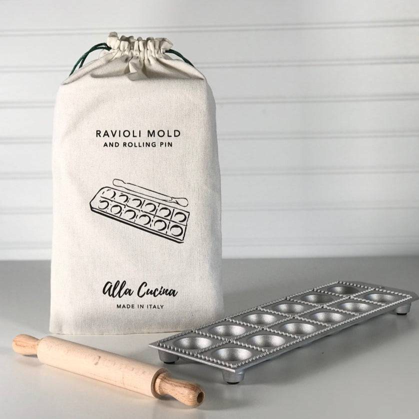 Italian 12-piece Ravioli Mold & Roller Set - Sumiye Co