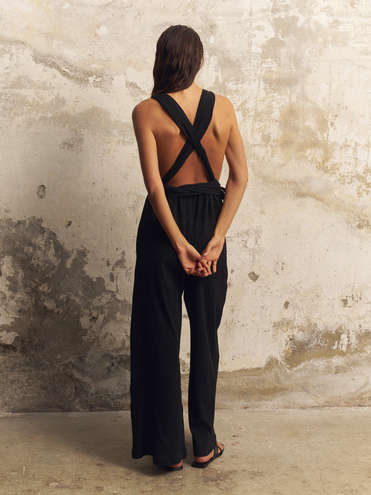 Wrap Your Way Jumpsuit - Black - Sumiye Co