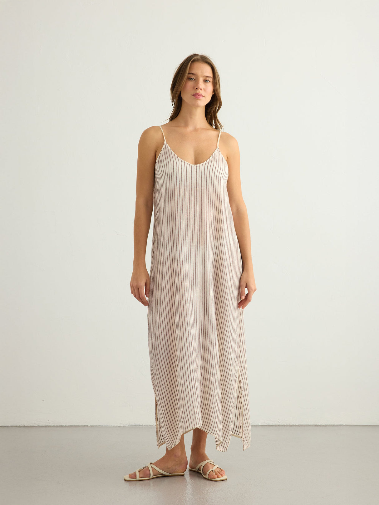Yaz Dress - Burgundy Stripes - Sumiye Co