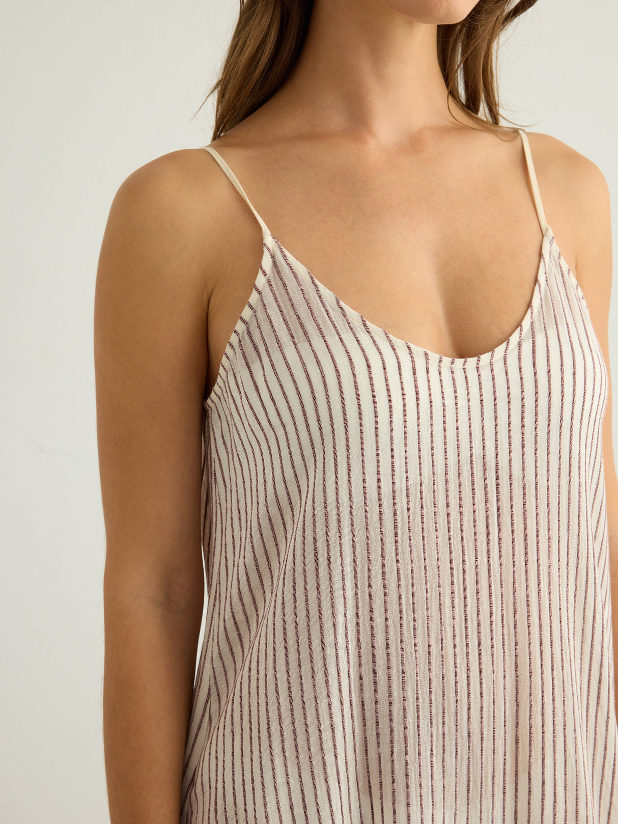 Yaz Dress - Burgundy Stripes - Sumiye Co