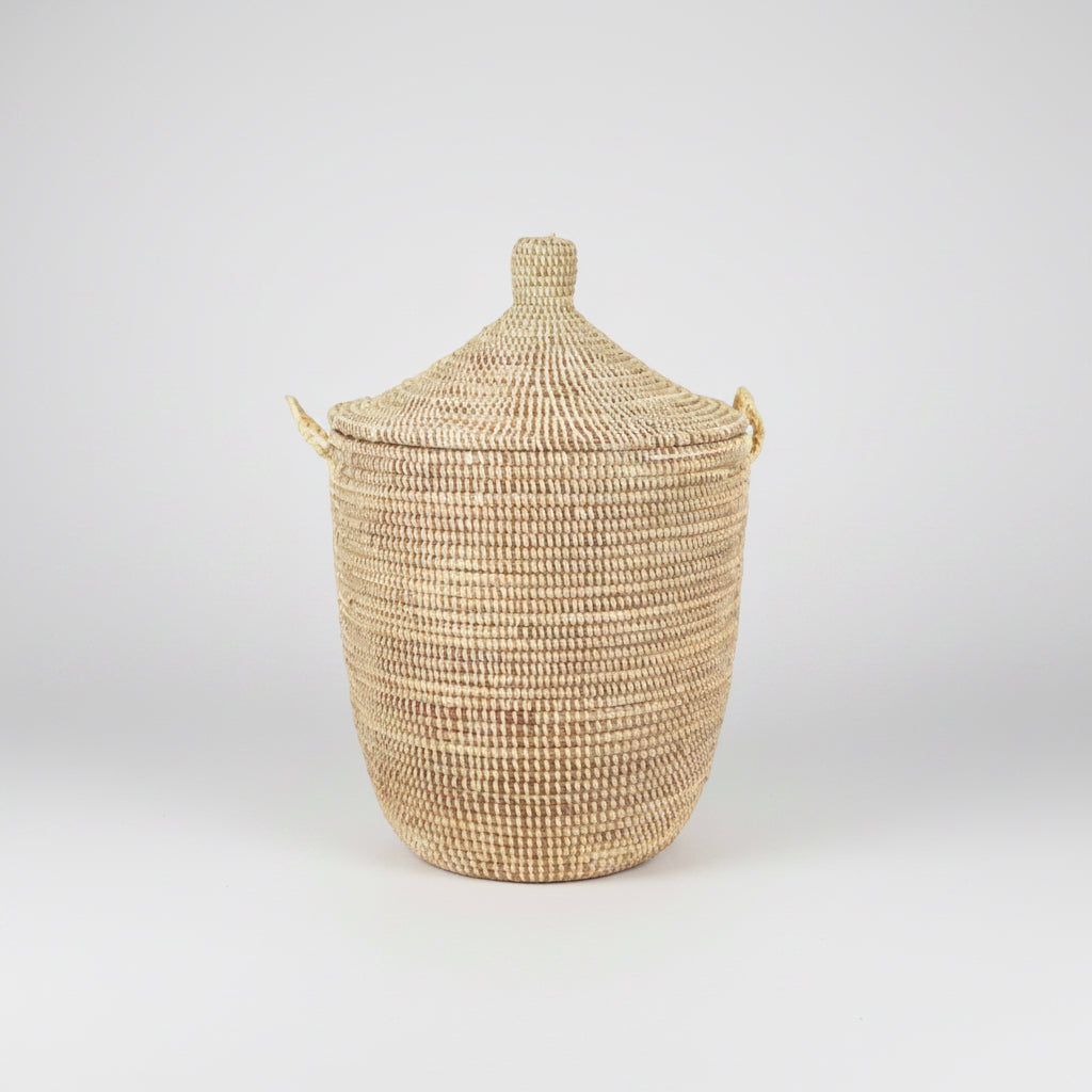 Dou Lid Storage Basket Monochrome Natural - Medium - Sumiye Co