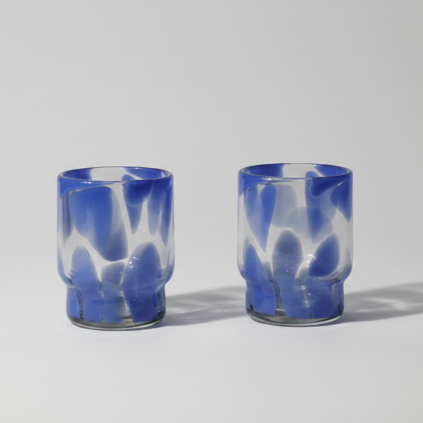 Marta Stackable Glass Blue & Clear - Set of 4 - Sumiye Co