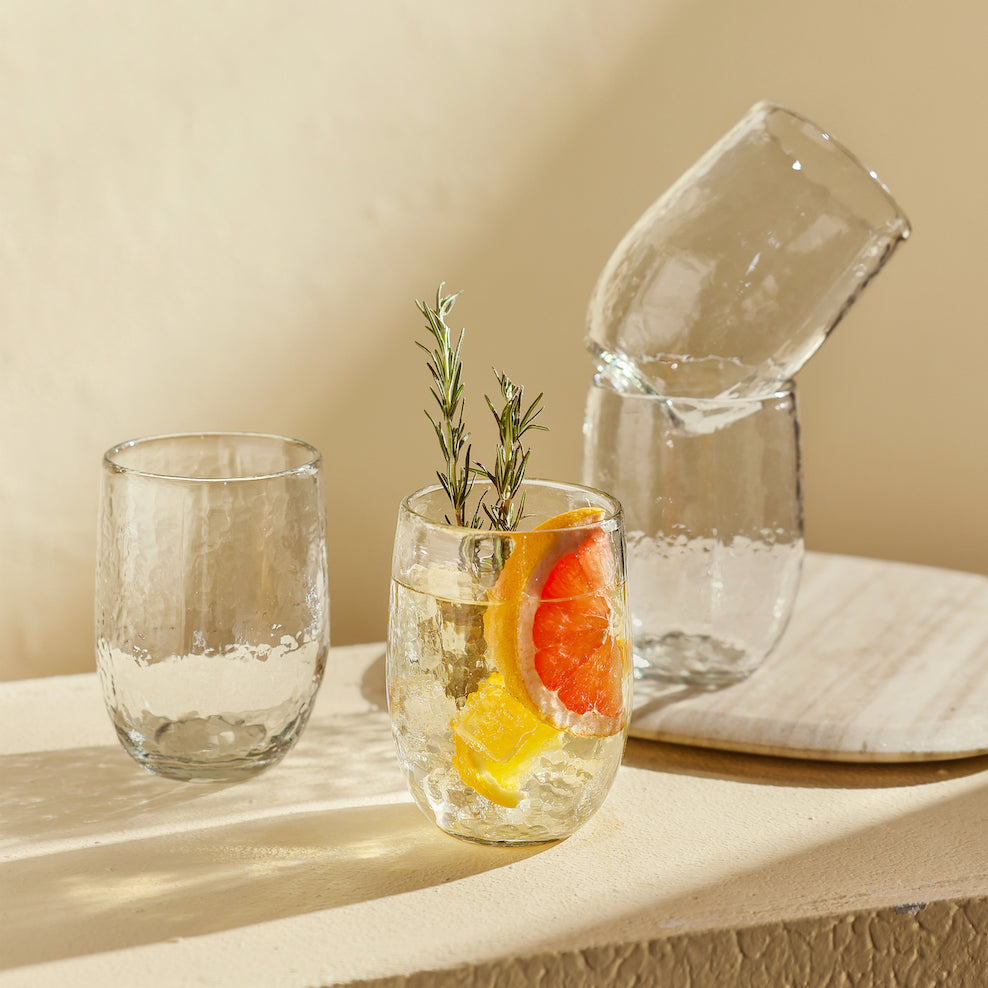 Pebbled Medium Glasses - Set of 4 (12oz) - Sumiye Co