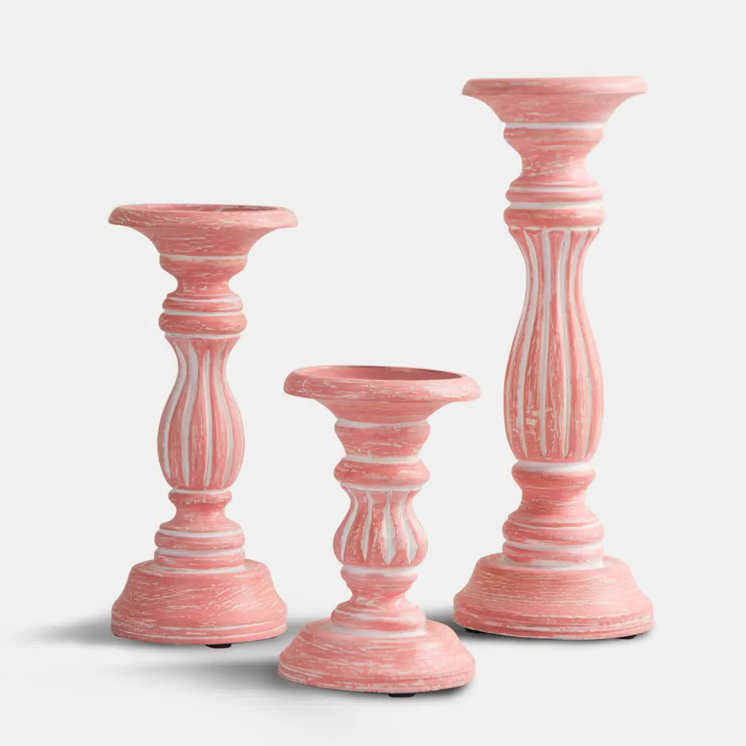 Rosé Reverie Pillar Candleholder Set - Sumiye Co