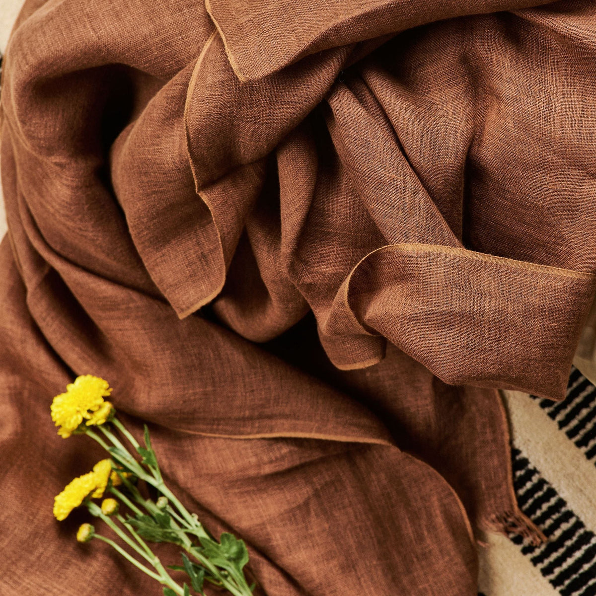 Hand Woven Linen Silk Blend Scarf