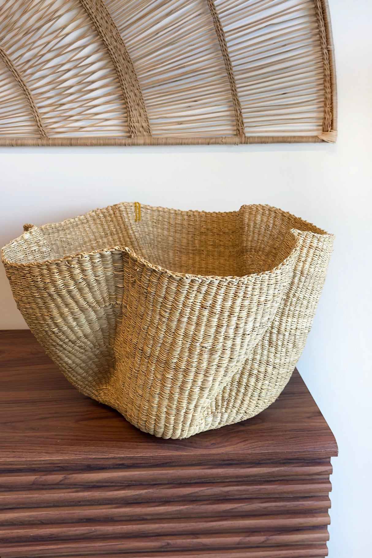 Handwoven Wave Basket - Natural
