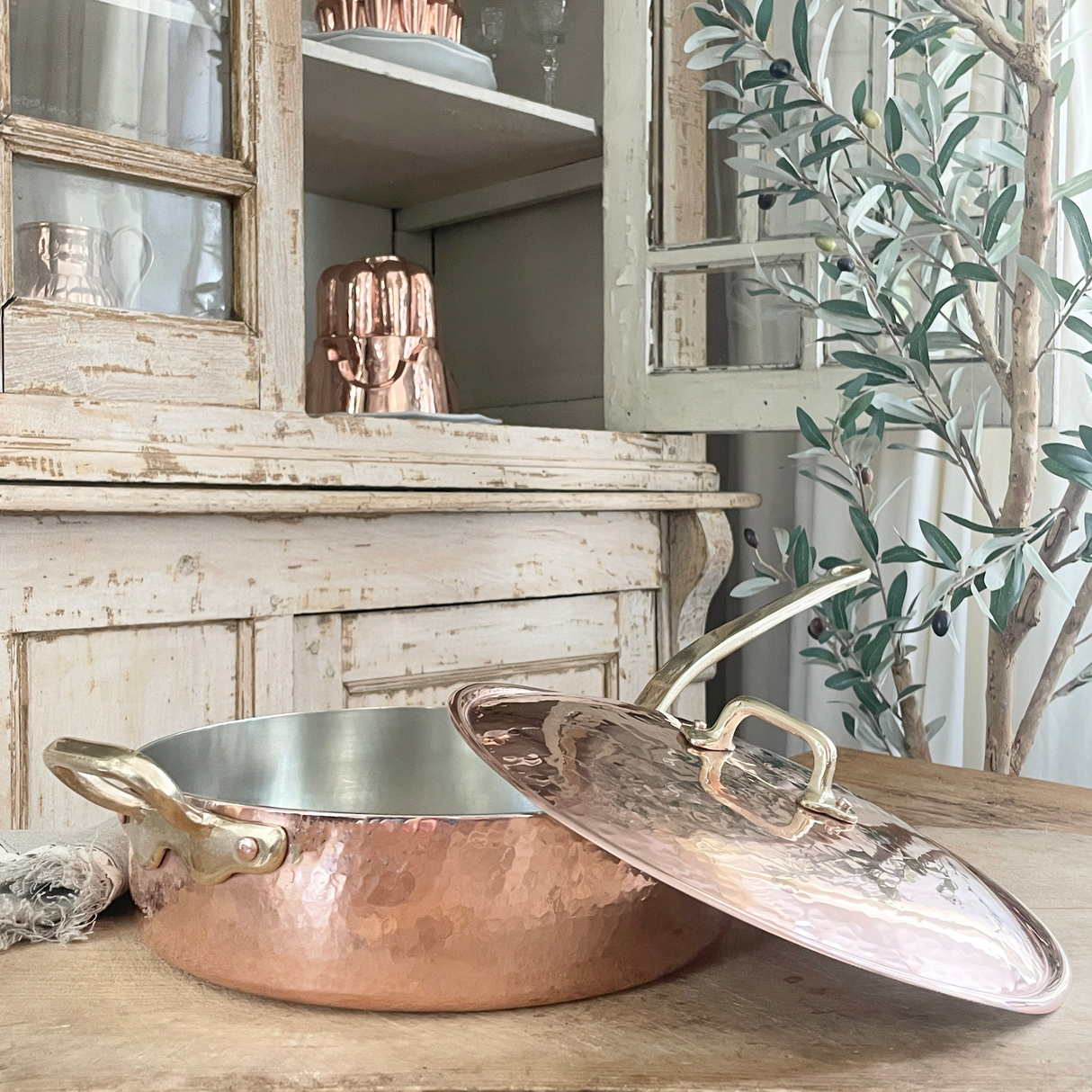 Copper Large Sauté Pan | Vintage French Inspired - Sumiye Co