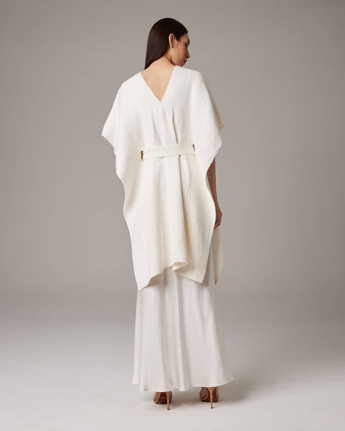 Textured Cotton Solid Kaftan - Sumiye Co