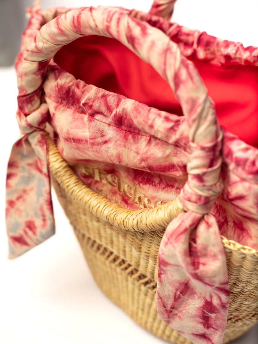 Butterfly Bag Small - Light Grey and Red Lining - Sumiye Co