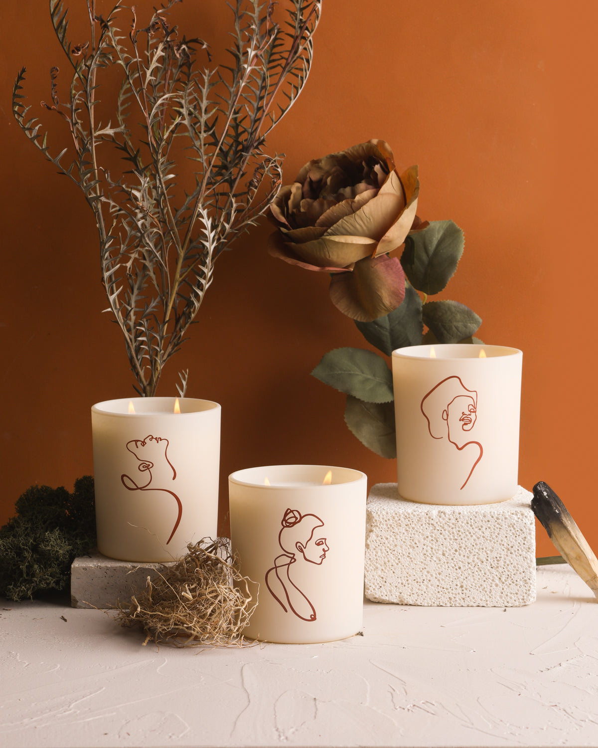 Allison Kunath Artist Edition Candle Set: Mojave Embers, Saffron Bloom, Petrichor