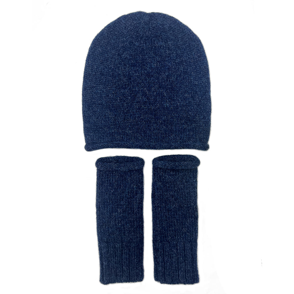Navy Essential Knit Alpaca Beanie-2