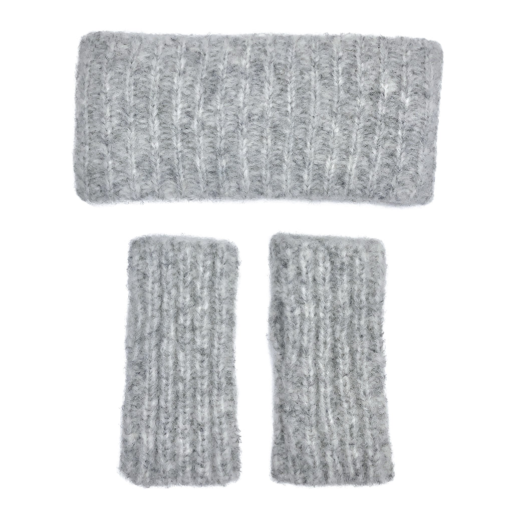 Gray Ribbed Alpaca Gloves by SLATE + SALT - Sumiye Co