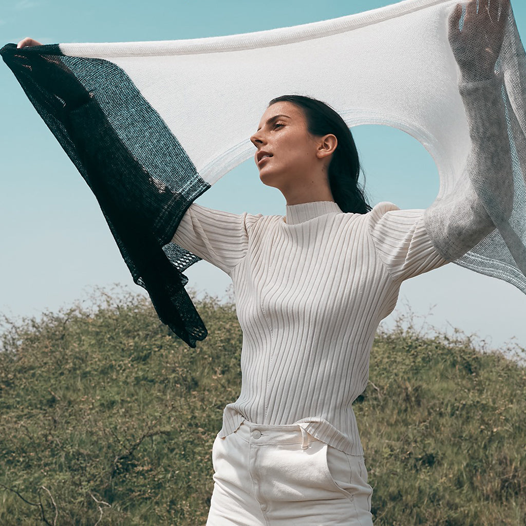 Color Block Alpaca Wrap Scarf by SLATE + SALT - Sumiye Co