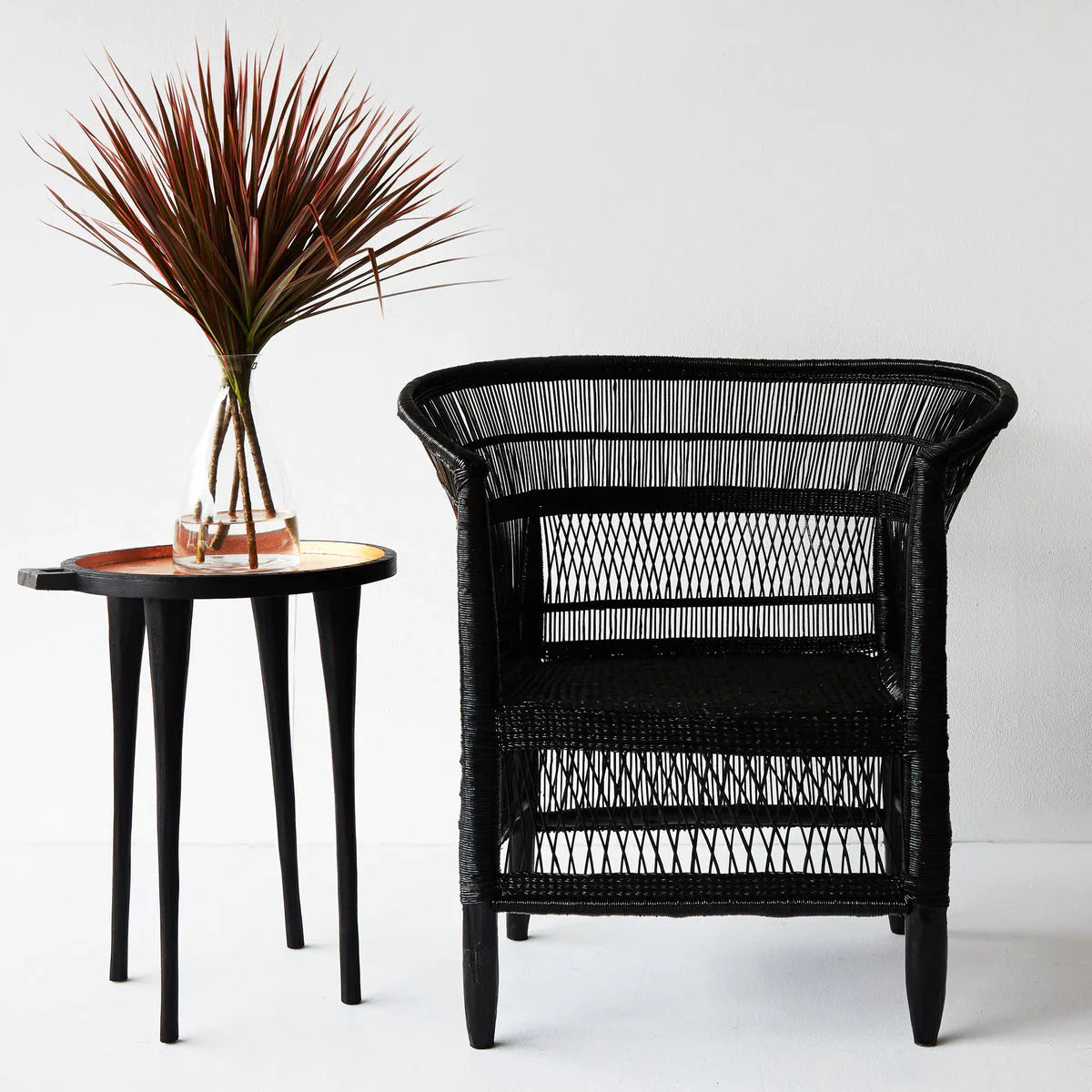 Malawi Cane Chair - Black 32"H x 30"W x 23D" | People of the Sun - Sumiye Co
