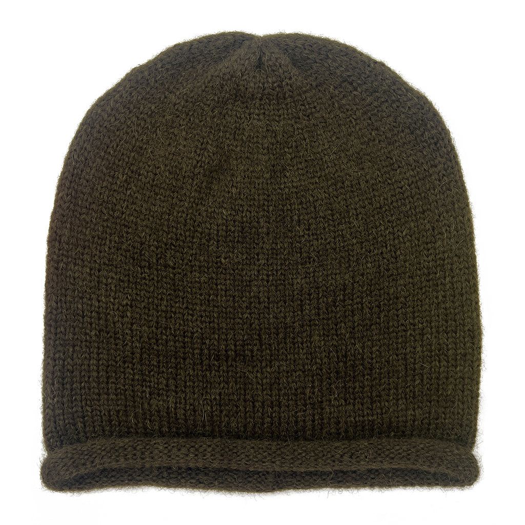 Army Green Essential Knit Alpaca Beanie-1