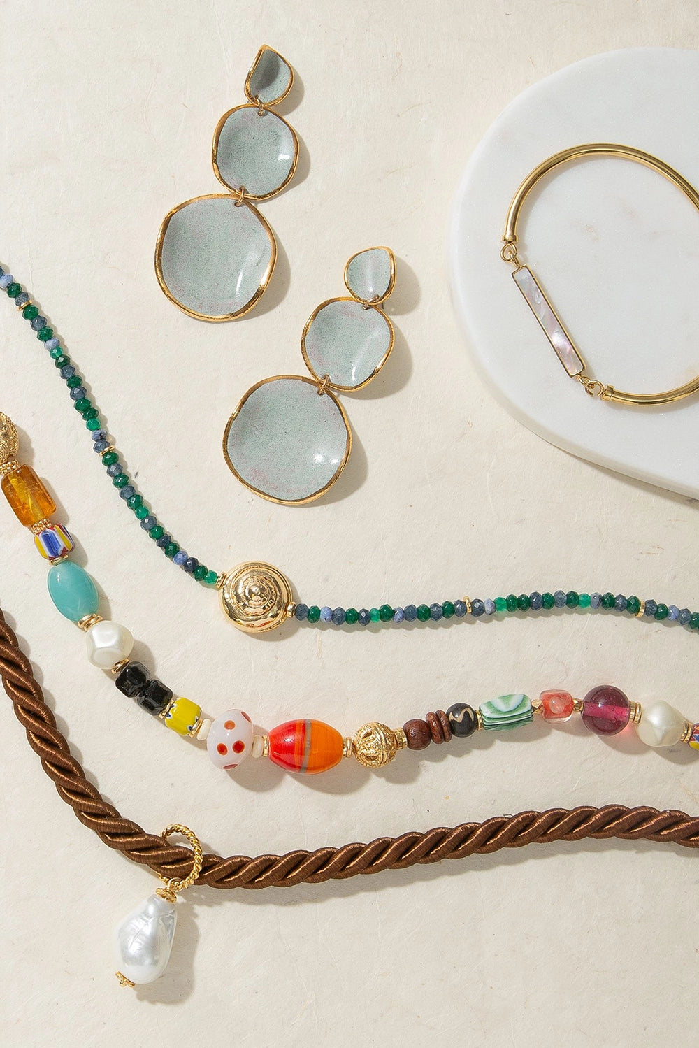 Casted Snail Agate Necklace