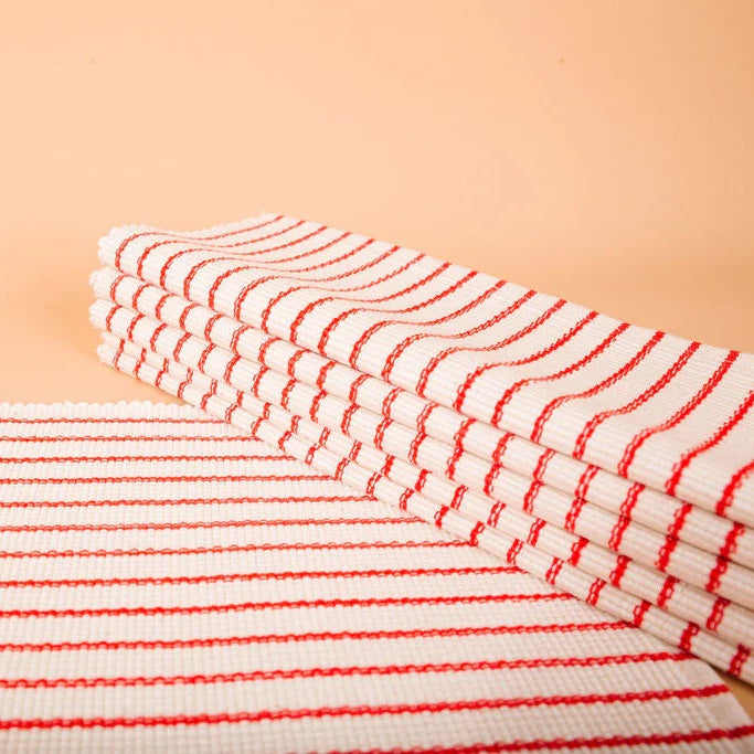 Red Rangi Placemats (Set of 4) 100% Organic Cotton | Handmade in Kenya - Sumiye Co