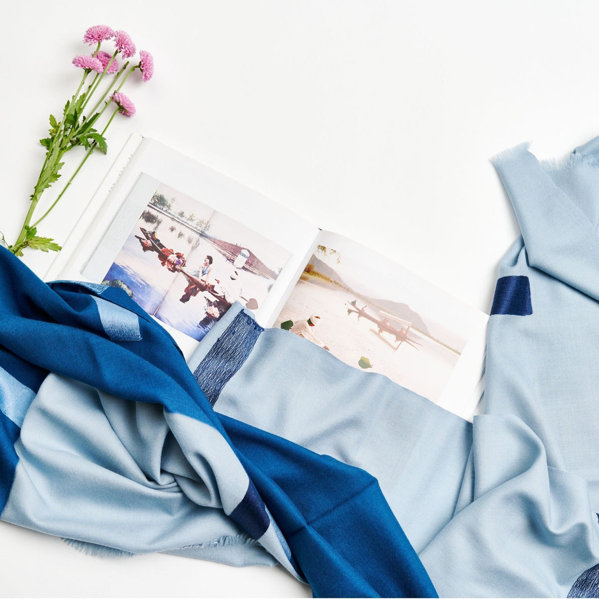 Hand Embroidered Modern Artisanal Scarf