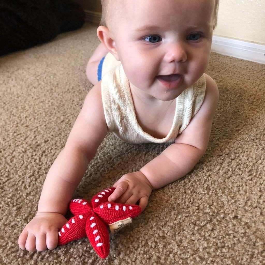 Baby Gift Set - Handmade Whale Long Romper, Heart Lovey, Sea Rattles & Whale Book - Sumiye Co