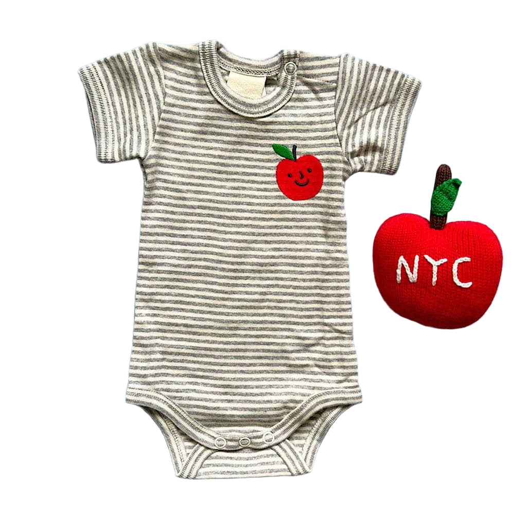 Organic Baby Gift Set, Food Onesie & Rattle by Estella - Sumiye Co